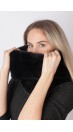 Black rex rabbit fur neck warmer